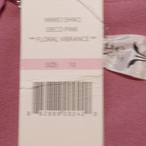Nanette Deco Pink Floral Vibrance Dress Sz 10 - Picture 9 of 10